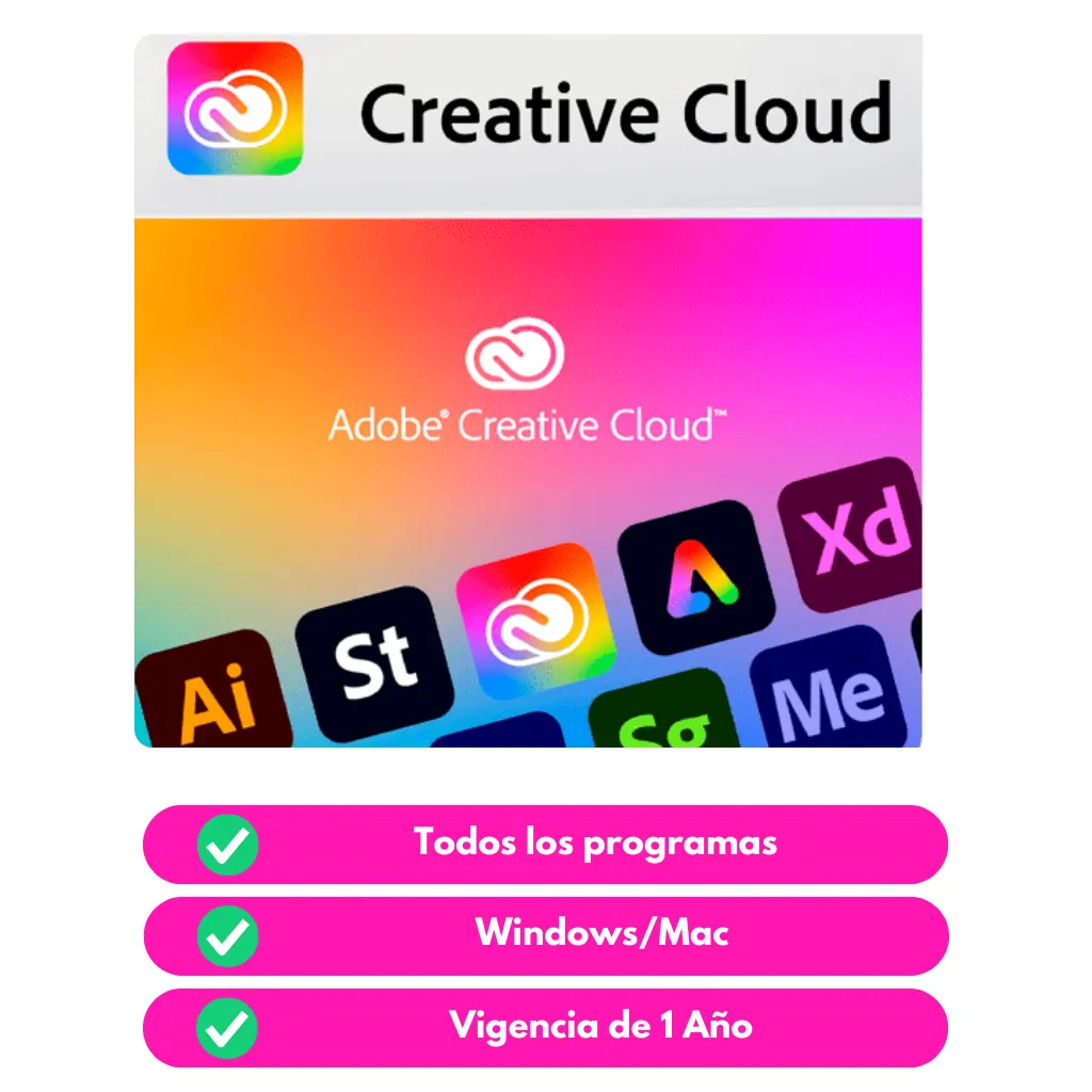 Adobe Creative Cloud 1 Año (Todo Adobe)