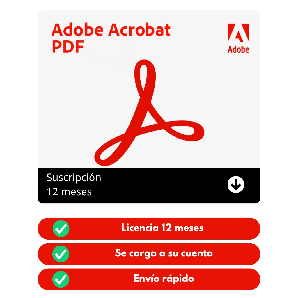Adobe Acrobat 2026 - Suscripción 1 año -1 PC o Mac - Edita y firma PDF profesionalmente