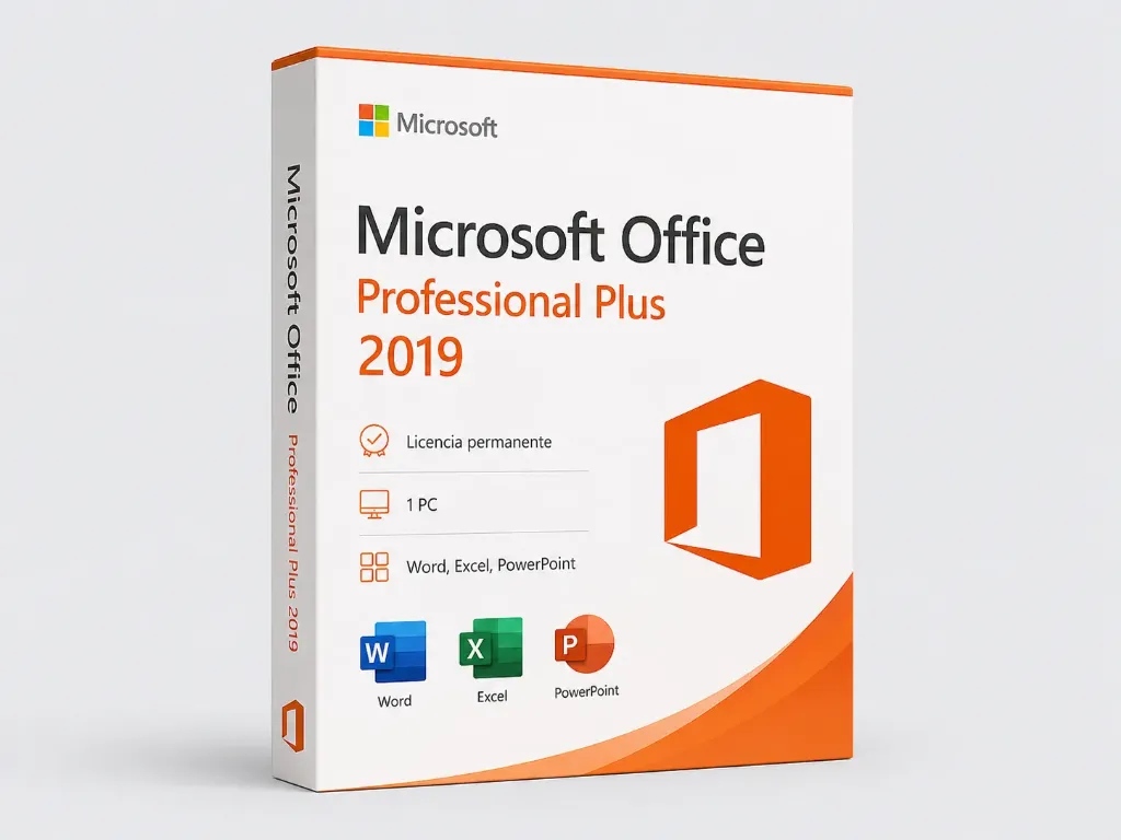 [OFFICE2019-PROPLUS-1PC] Microsoft Office Professional Plus 2019 - Licencia permanente - 1 PC - Word, Excel, PowerPoint