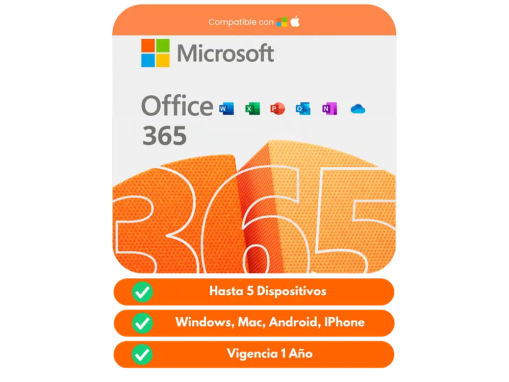 Office 365 - 5 Dispositivos - 1 Año