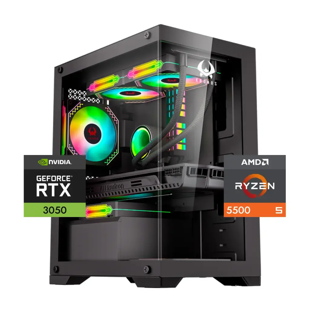 PC Gamer Entrada 3050 6GB: Ryzen 5500, SSD M.2, RAM 16GB, RTX 3050 6GB