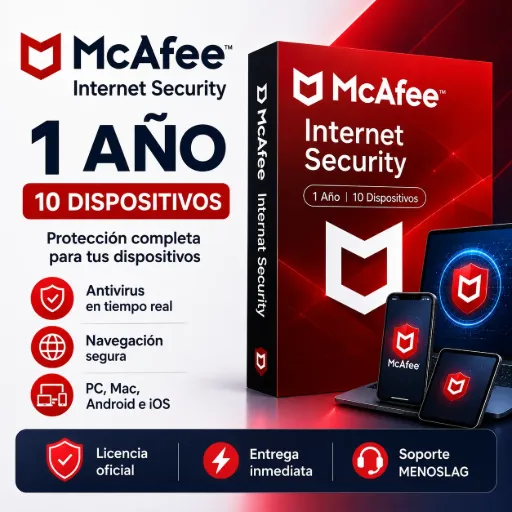 McAfee Internet Security - 1 Año - 10 Dispositivos - Entrega Inmediata