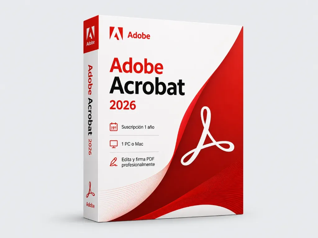 Adobe Acrobat 2026 - Suscripción 1 año -1 PC o Mac - Edita y firma PDF profesionalmente